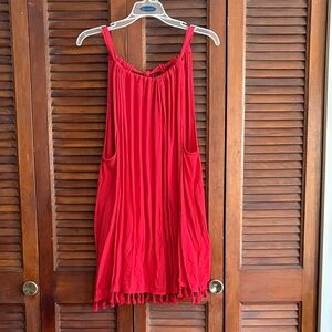Lane Bryant Red Pleated Dress